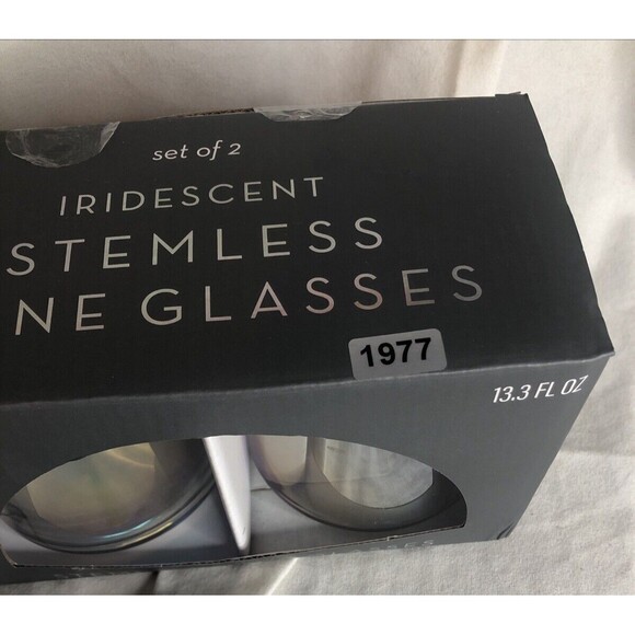 Target Bullseye’s Playground Stemless Iridescent Wine Glass 2pk (NEW IN BOX) - Picture 10 of 10